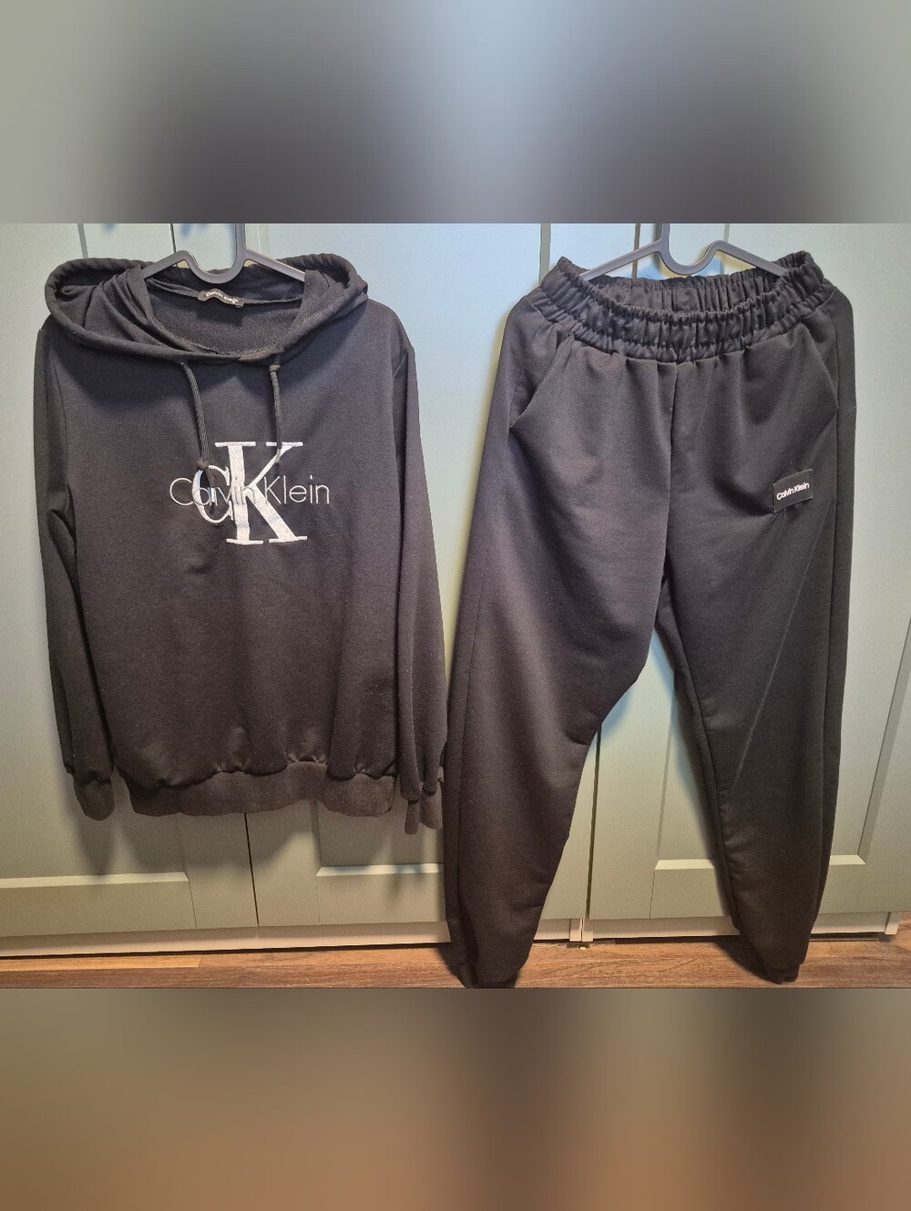 CK-Inspired Tracksuit Set Of Sweatpants & Hoodie